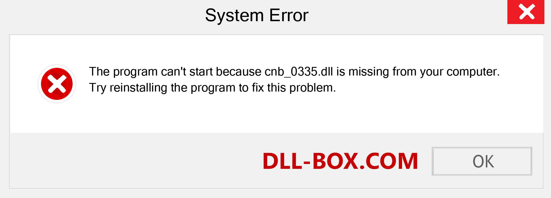  cnb_0335.dll file is missing?. Download for Windows 7, 8, 10 - Fix  cnb_0335 dll Missing Error on Windows, photos, images